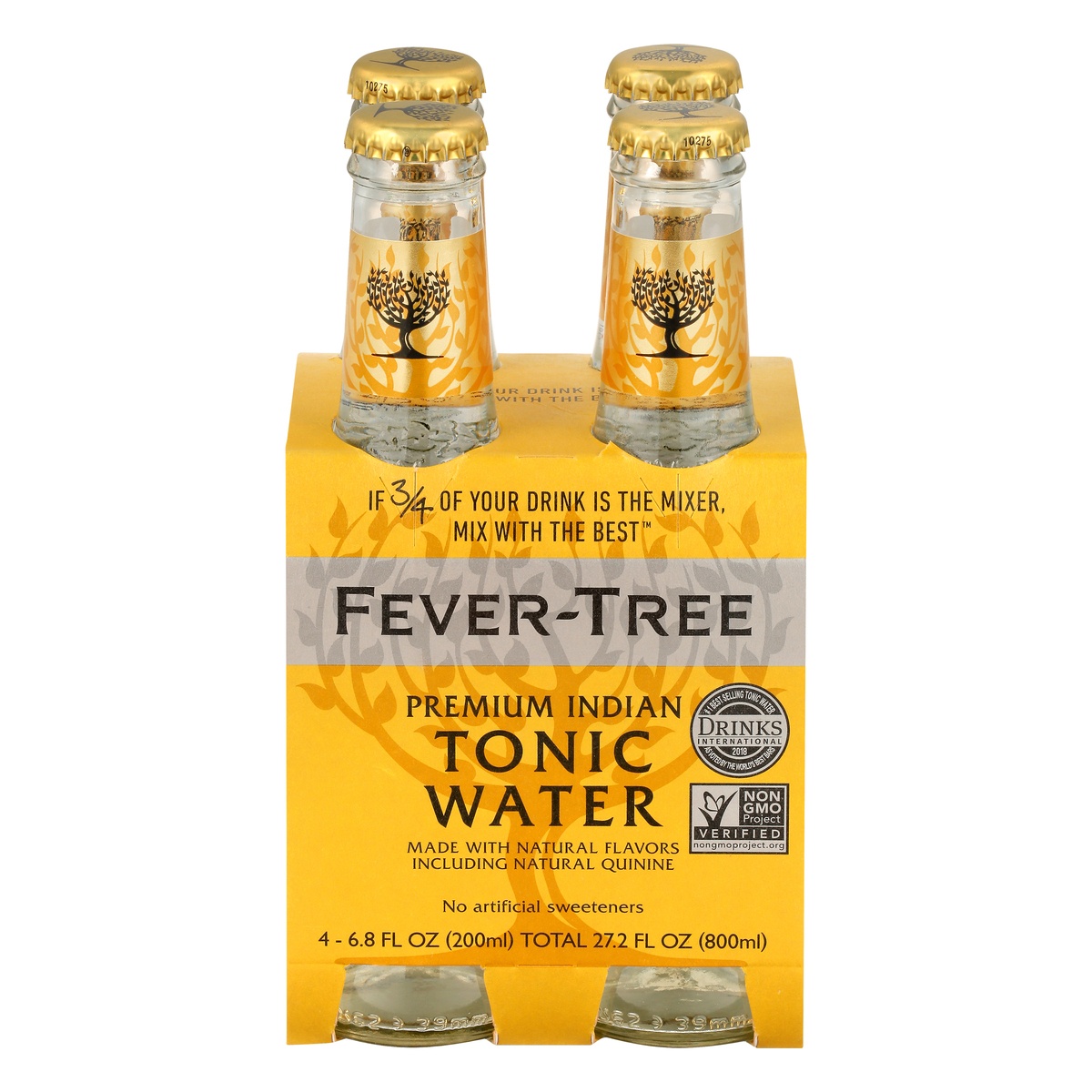 slide 1 of 1, Fever-Tree Premium Indian Tonic Water 4 - 6.8 fl oz Bottles, 