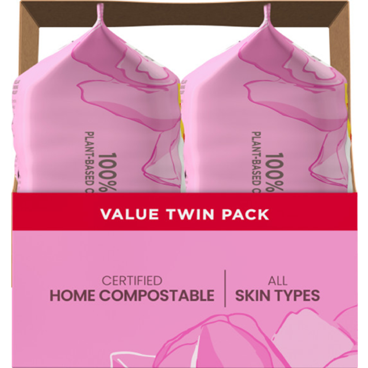 slide 6 of 8, Burt's Bees Micellar Rose Water Facial Towelettes Value Twin Pack, 100% Plant Based; 99% Natural Origin; Removes Makeup, Cleanses, Hydrates; No Greasy or Oily Residue; All Skin Types; 2 30ct. Packs, 30 ct