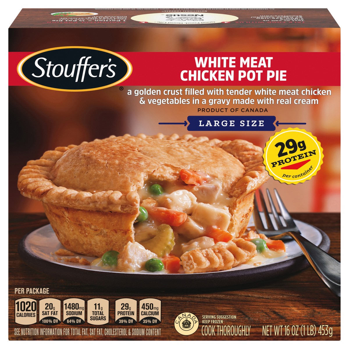 slide 1 of 8, Stouffer's White Meat Chicken Pot Pie Frozen Meal, 16 oz