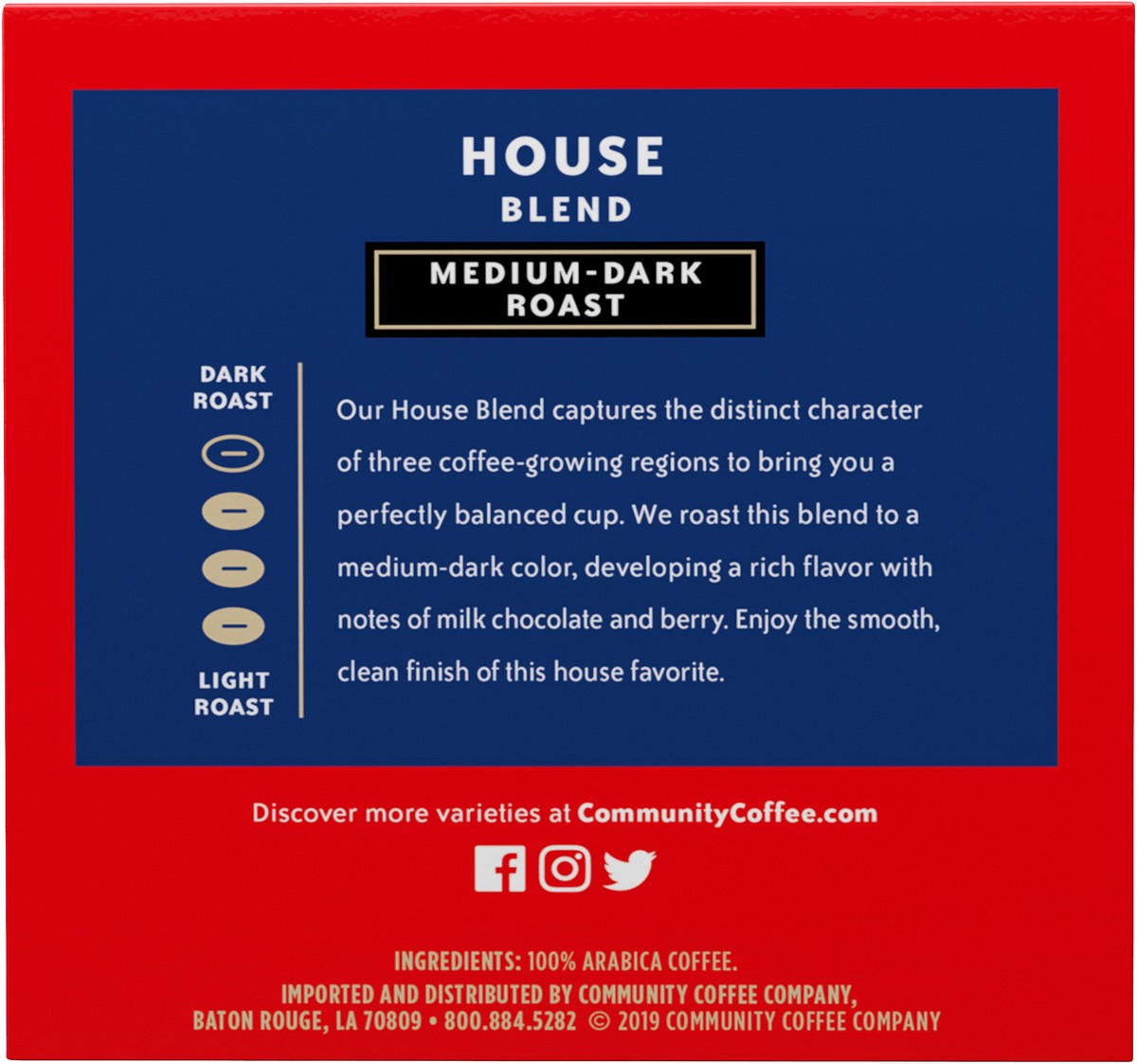 slide 3 of 9, Community Coffee Coffee House Blend Medium-Dark Roast Coffee Single-Serve Cups - 13.5 oz, 36 ct