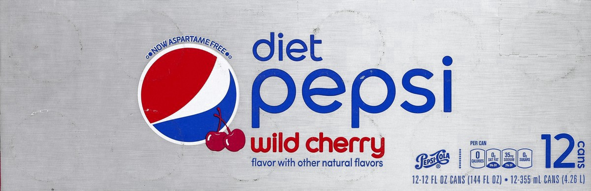 slide 13 of 19, Diet Pepsi Wild Cherry Cola- 12 ct; 12 fl oz, 12 ct; 12 fl oz