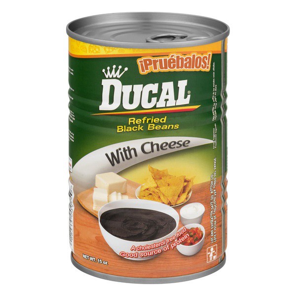 slide 1 of 1, Ducal Refried Black Beans With Cheese, 15 oz