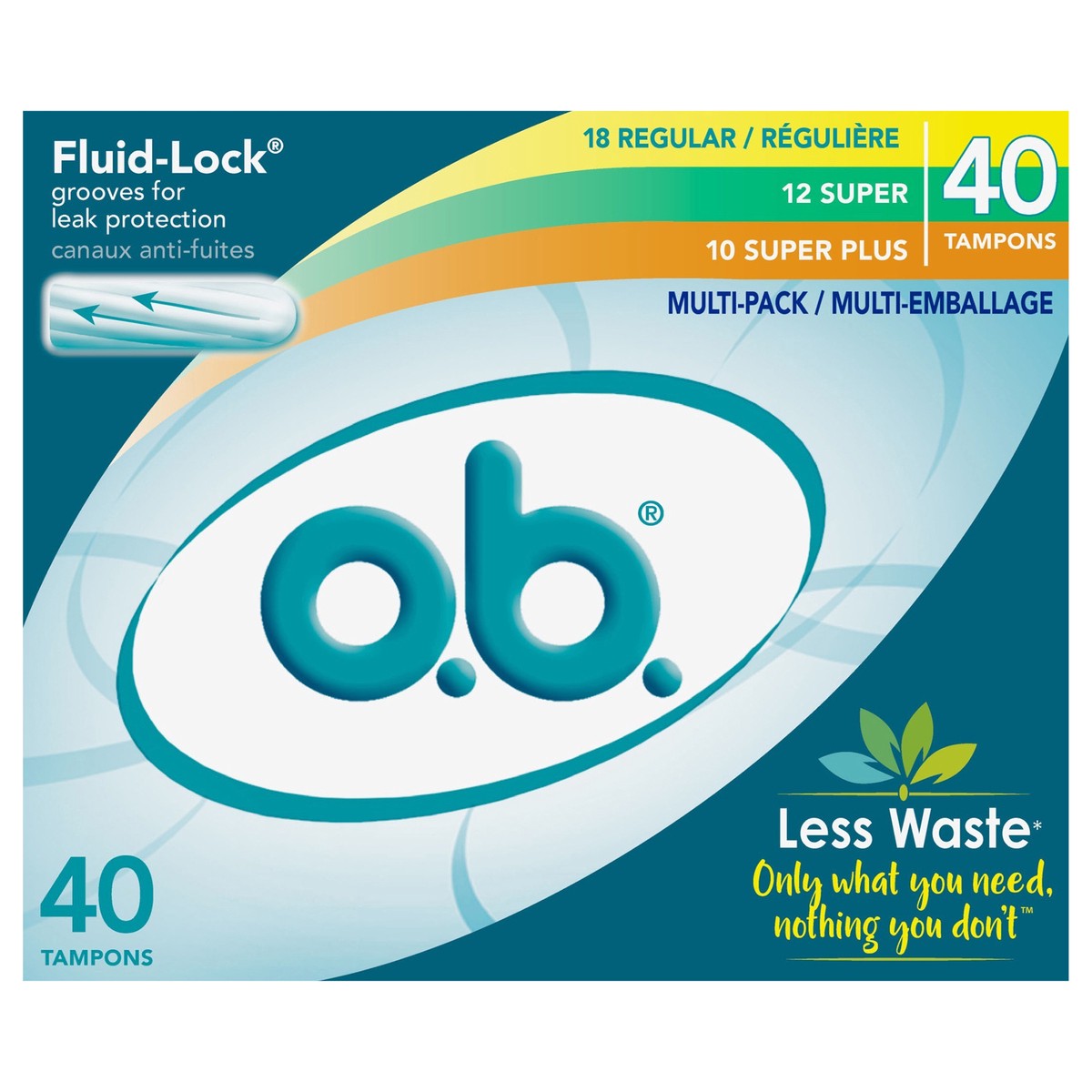 slide 1 of 6, o.b. Tampons Trio Pack Regular/Super/Super Plus Absorbency Unscented, 40 ct