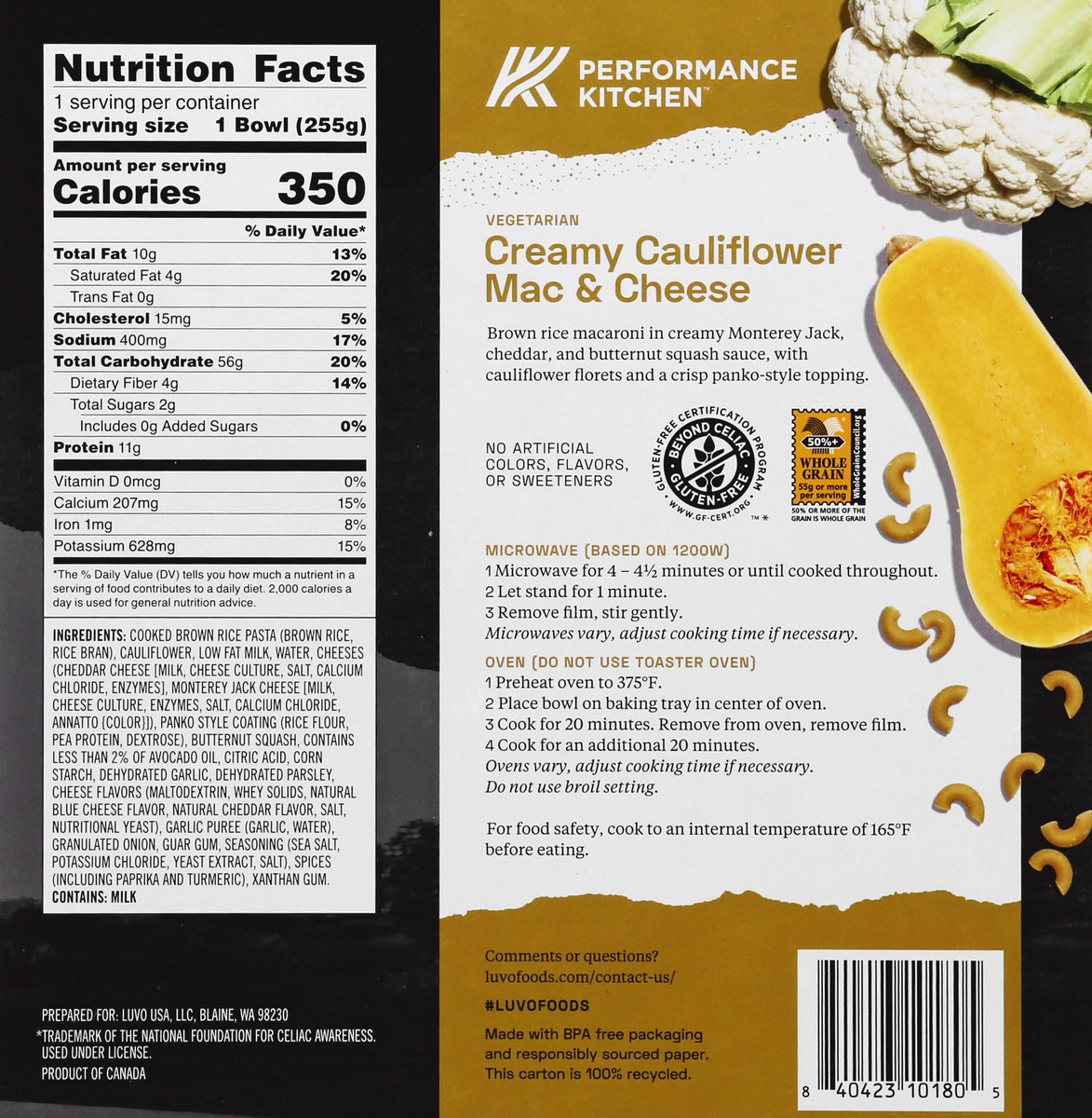 slide 6 of 9, Performance Kitchen Creamy Cauliflower Mac & Cheese 9 oz, 9 oz