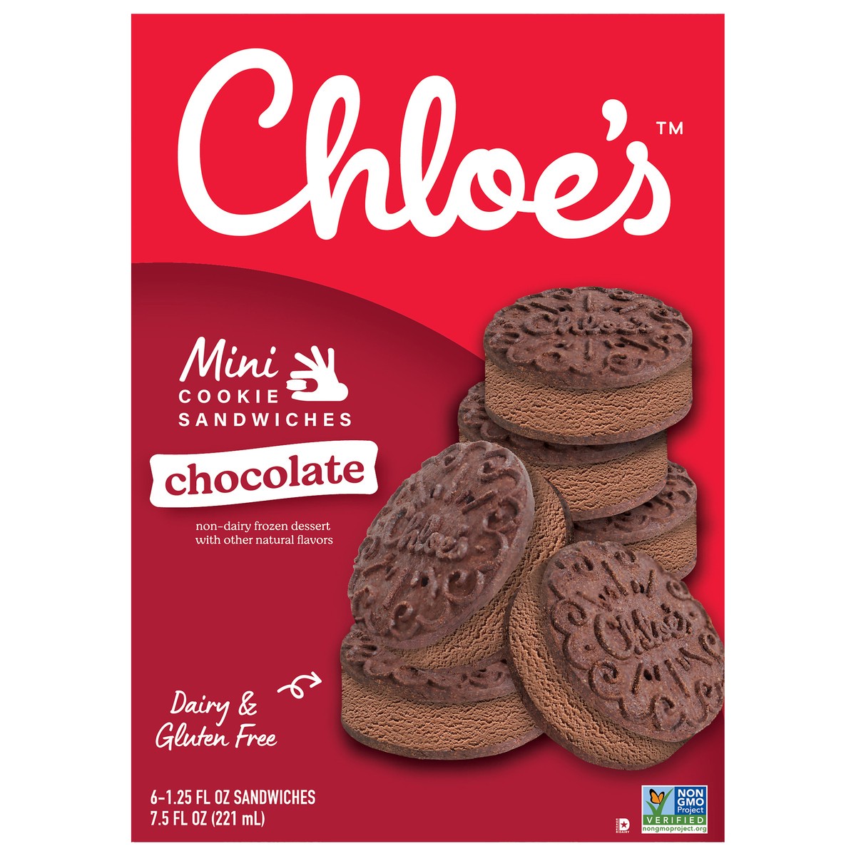 slide 6 of 13, Chloe's Mini Chocolate Cookie Sandwiches 6PK, 6 ct