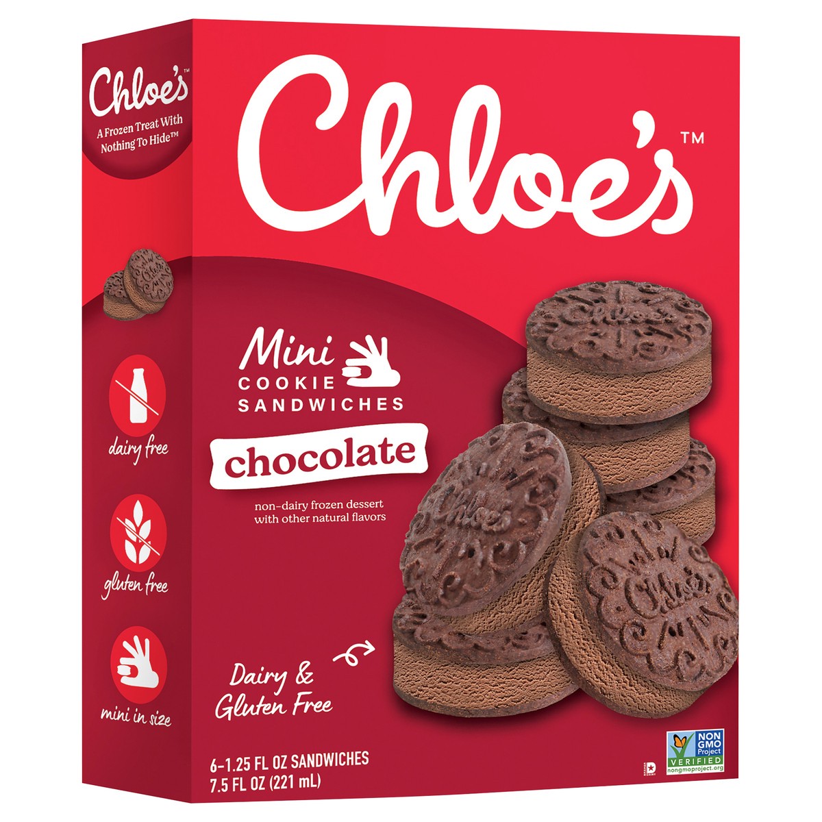 slide 10 of 13, Chloe's Mini Chocolate Cookie Sandwiches 6PK, 6 ct