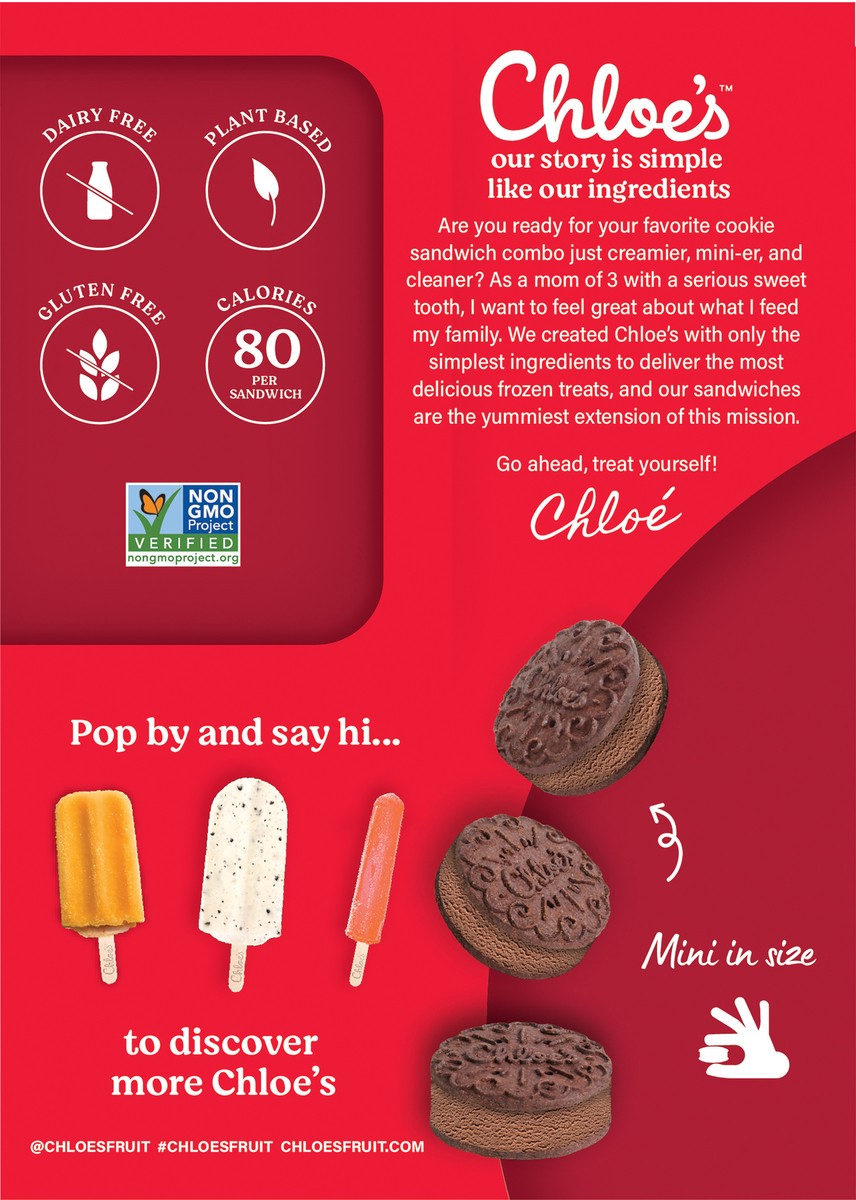 slide 13 of 13, Chloe's Mini Chocolate Cookie Sandwiches 6PK, 6 ct