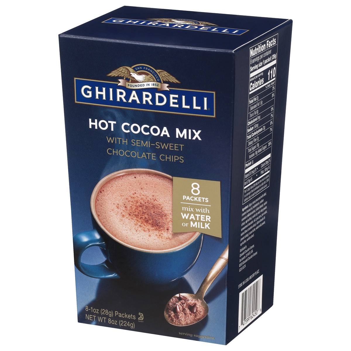 slide 9 of 9, Ghirardelli Hot Cocoa Mix with Semi-Sweet Chocolate Chips 8 ea, 8 oz