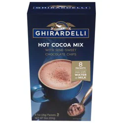 Ghirardelli Hot Cocoa Mix with Semi-Sweet Chocolate Chips 8 ea