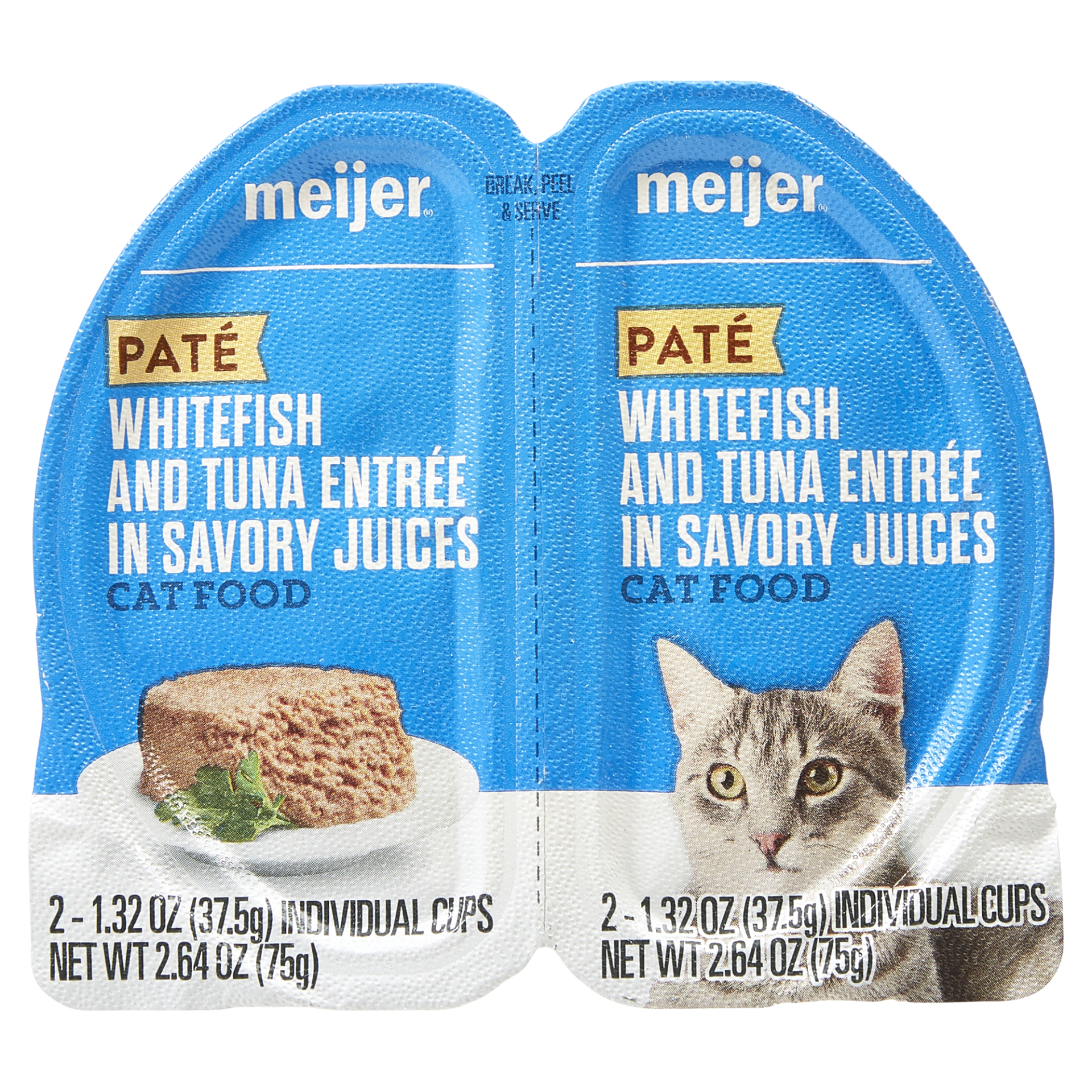 slide 1 of 1, Meijer Whitefish and Tuna Entre Cat Food, 2.64 oz