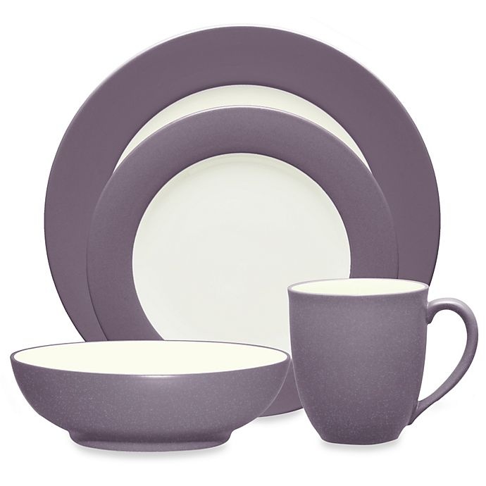 slide 1 of 2, Noritake Colorwave Rim Place Setting - Plum, 4 ct