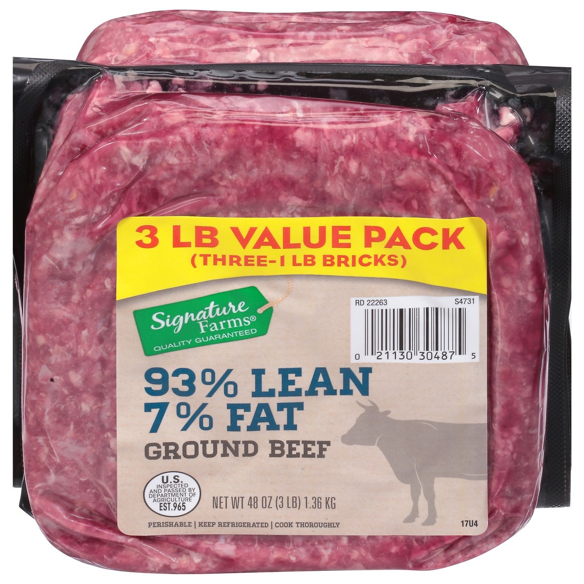 Signature Farms 93 Lean 7 Fat Ground Beef Multipack 48 oz Shipt