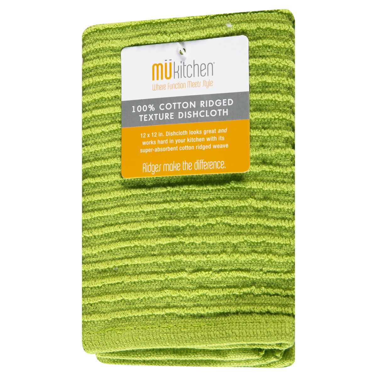 slide 2 of 9, MUkitchen Ridged Texture 100% Cotton Cactus Dishcloth 1 ea, 1 ct