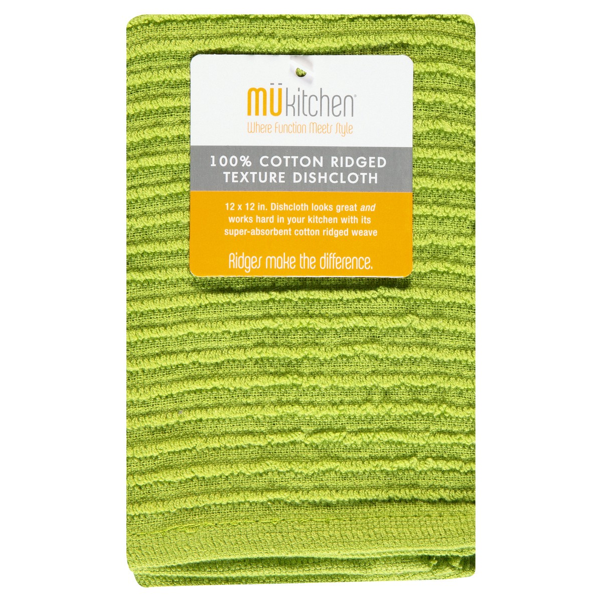 slide 1 of 9, MUkitchen Ridged Texture 100% Cotton Cactus Dishcloth 1 ea, 1 ct