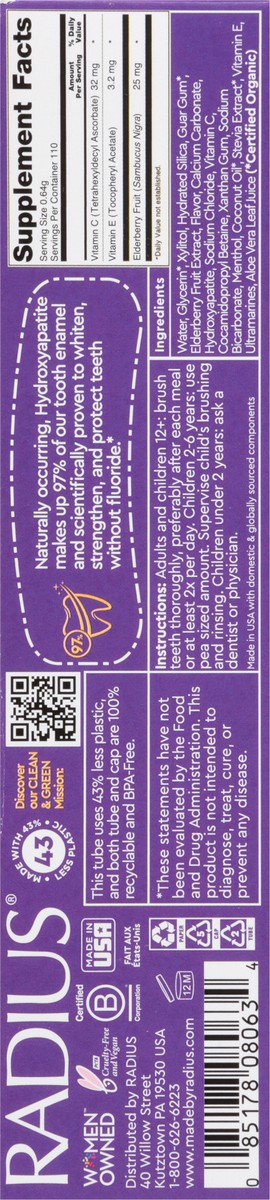 slide 9 of 13, Radius Kids Immunity Toothpaste, 2.5 oz