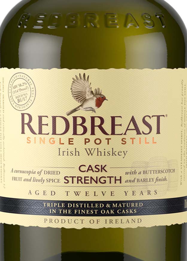 slide 3 of 6, Redbreast 12 Year Old Cask Strength Single Pot Still Irish Whiskey, 750 mL Bottle, 55.8% ABV, 750 ml
