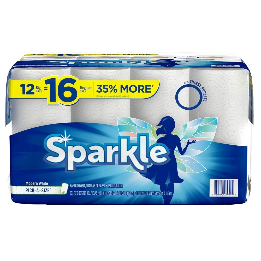 slide 1 of 1, Sparkle Modern White Pick-A-Size Paper Towels 12 Pack, 12 ct