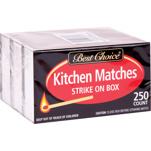 slide 1 of 1, Best Choice Kitchen Matches Strike On Box, 3 ct