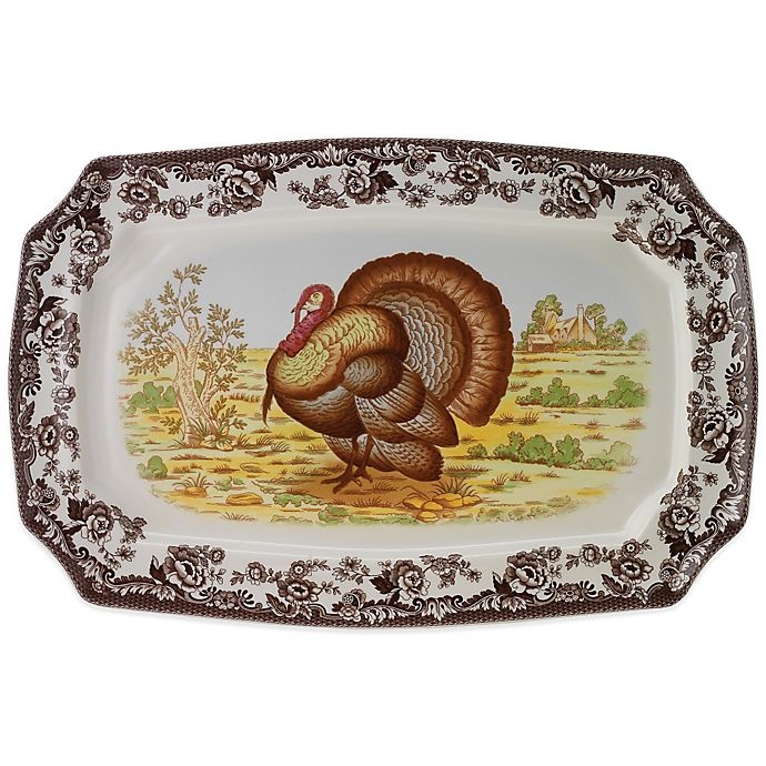 slide 1 of 4, Spode Woodland Turkey Platter, 17.5 in