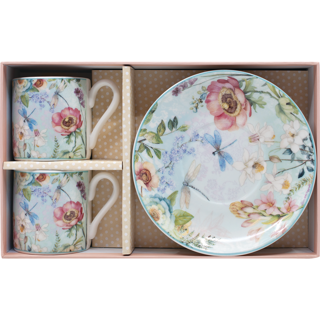 slide 1 of 1, 4Pc Espresso Cup And Saucer Set, 1 ct