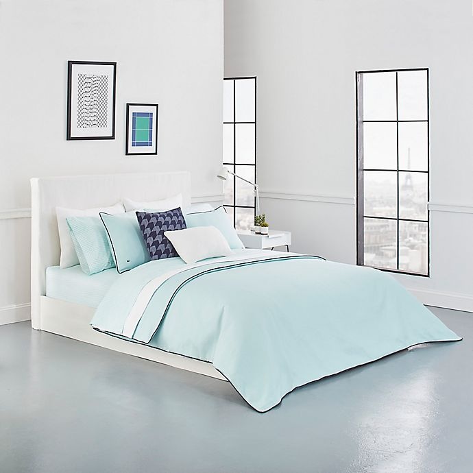 slide 1 of 7, Lacoste Gorbio Full/Queen Duvet Cover Set - Mint, 1 ct