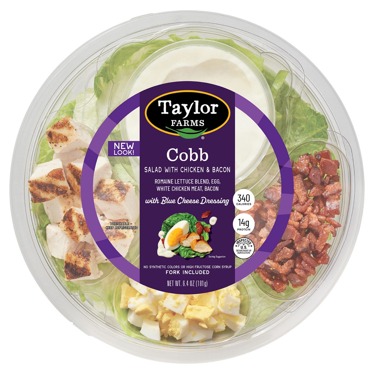 slide 1 of 3, Taylor Farms Chicken And Bacon Cobb Salad, 6.7 oz