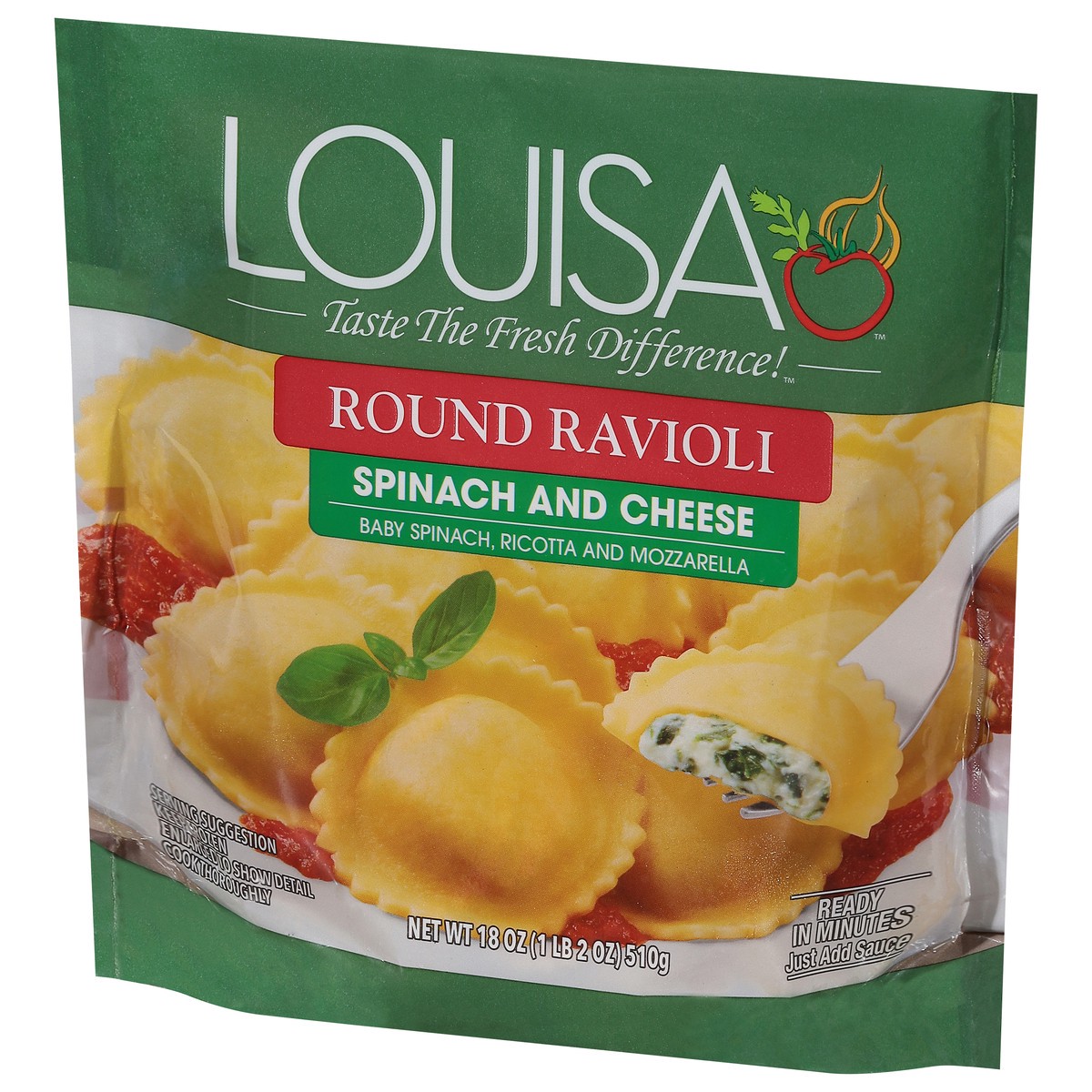 slide 2 of 9, Louisa Round Spinach and Cheese Ravioli 18 oz, 18 oz