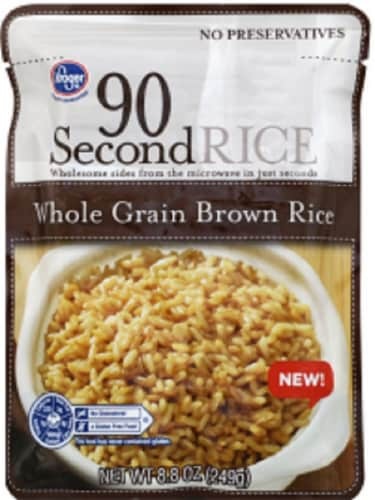 slide 1 of 1, Kroger Whole Grain Brown 90 Second Rice, 8.8 oz