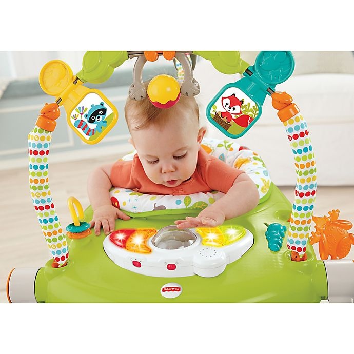 slide 3 of 4, Fisher-Price Woodland Friends SpaceSaver Jumperoo Entertainer, 1 ct
