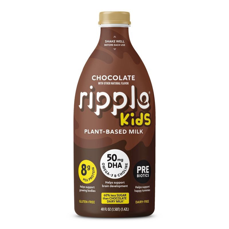 slide 1 of 1, Ripple Kids Plant Based Chocolate Milk - 48 fl oz, 48 fl oz