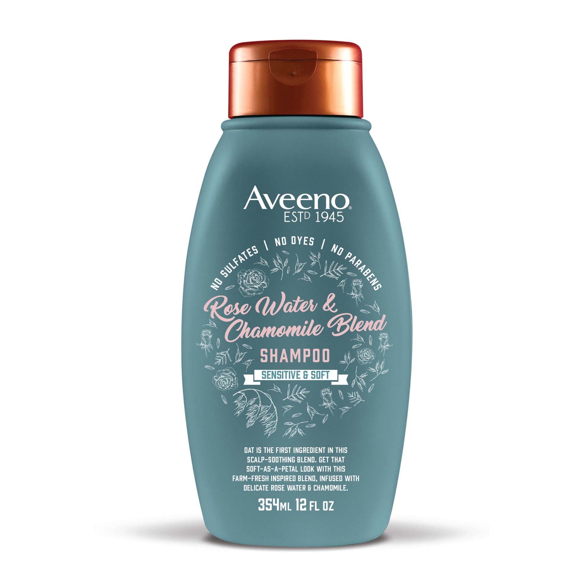 slide 2 of 5, Aveeno Scalp Soothing Rose Water and Chamomile Blend Shampoo, 12 Fl. Oz, 354 ml