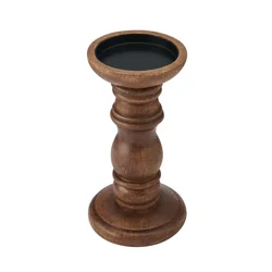 Elements Traditional Resin Candle Holder Brown - 4.25 in x 8 in