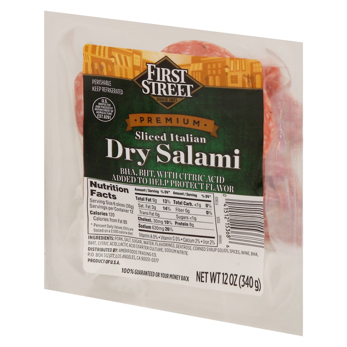 slide 9 of 12, First Street Sliced Italian Salami Dry, 12 oz