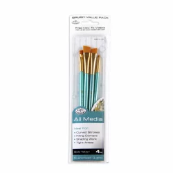 Royal & Langnickel All Media Taklon Angular Brush Set