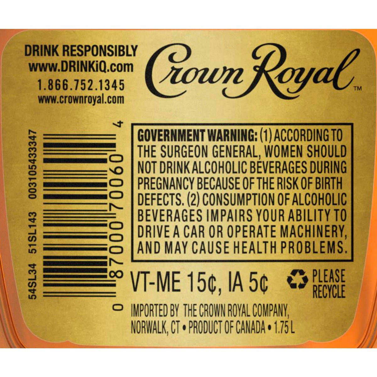 slide 20 of 38, Crown Royal Fine De Luxe Blended Canadian Whisky, 1.75 L, 1.75 liter