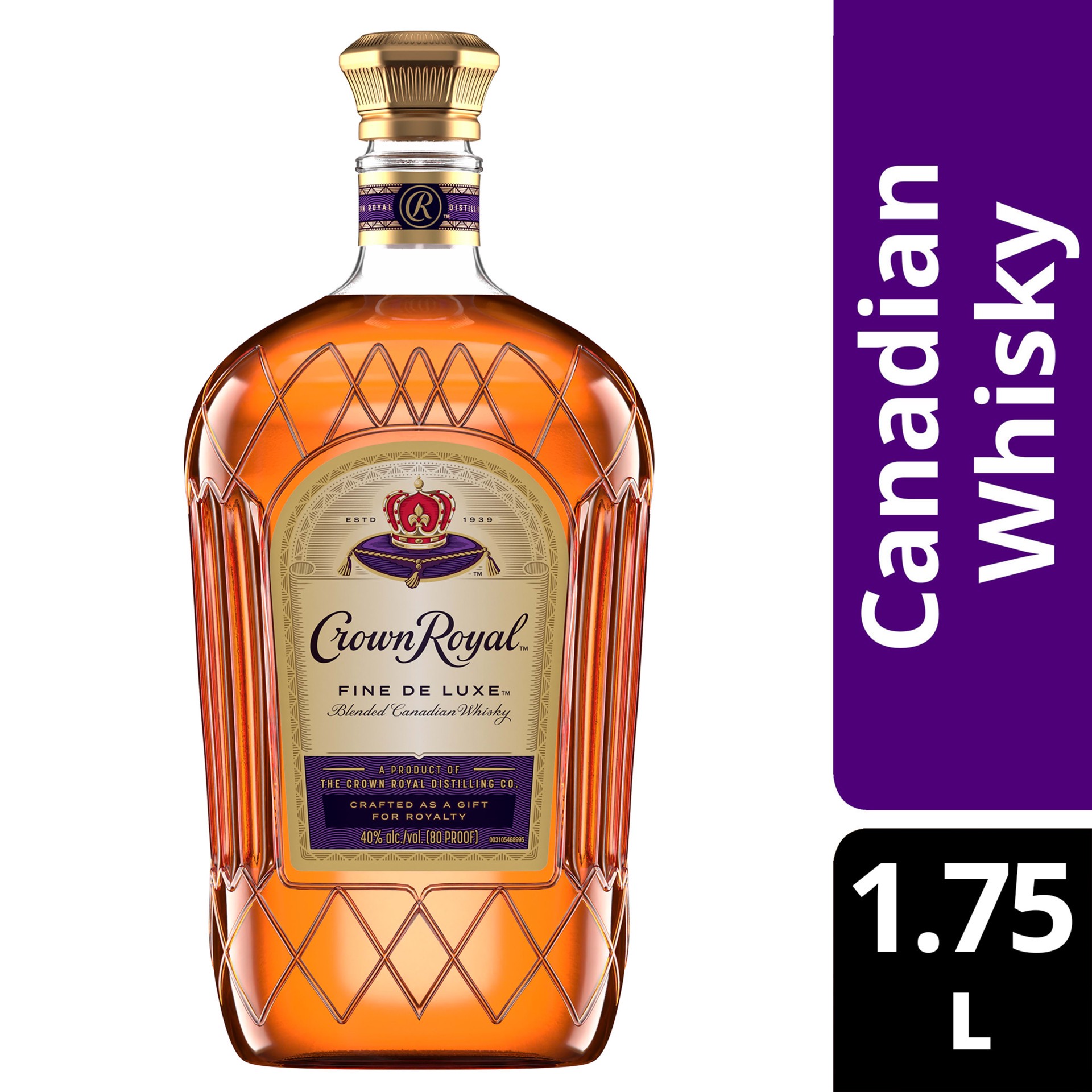 slide 1 of 38, Crown Royal Fine De Luxe Blended Canadian Whisky, 1.75 L, 1.75 liter