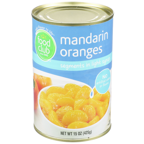 slide 1 of 1, Food Club Mandarin Oranges Segments In Light Syrup, 15 oz