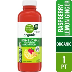 Simple Truth Organic Raspberry Lemon Ginger Kombucha - 16 fl oz