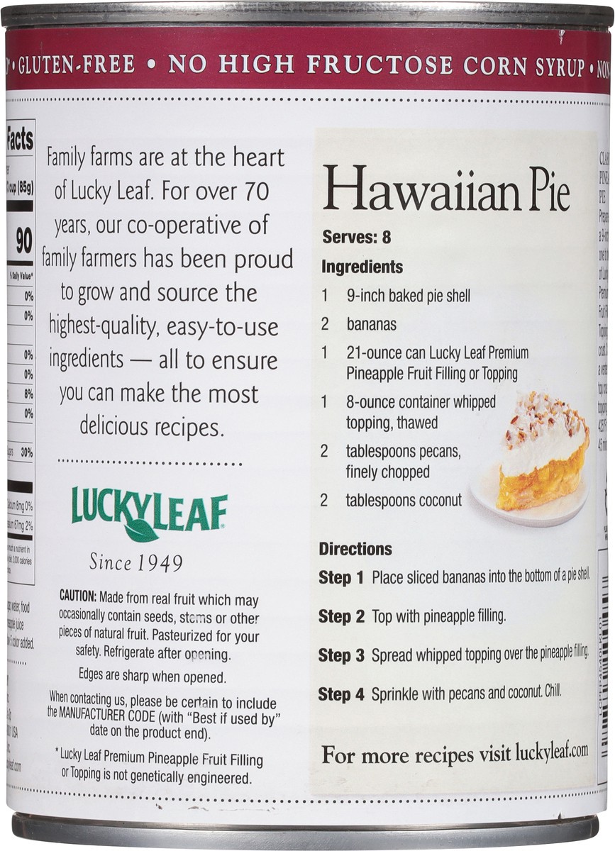 slide 3 of 9, Lucky Leaf Premium Pineapple Fruit Filling 21 oz, 21 oz