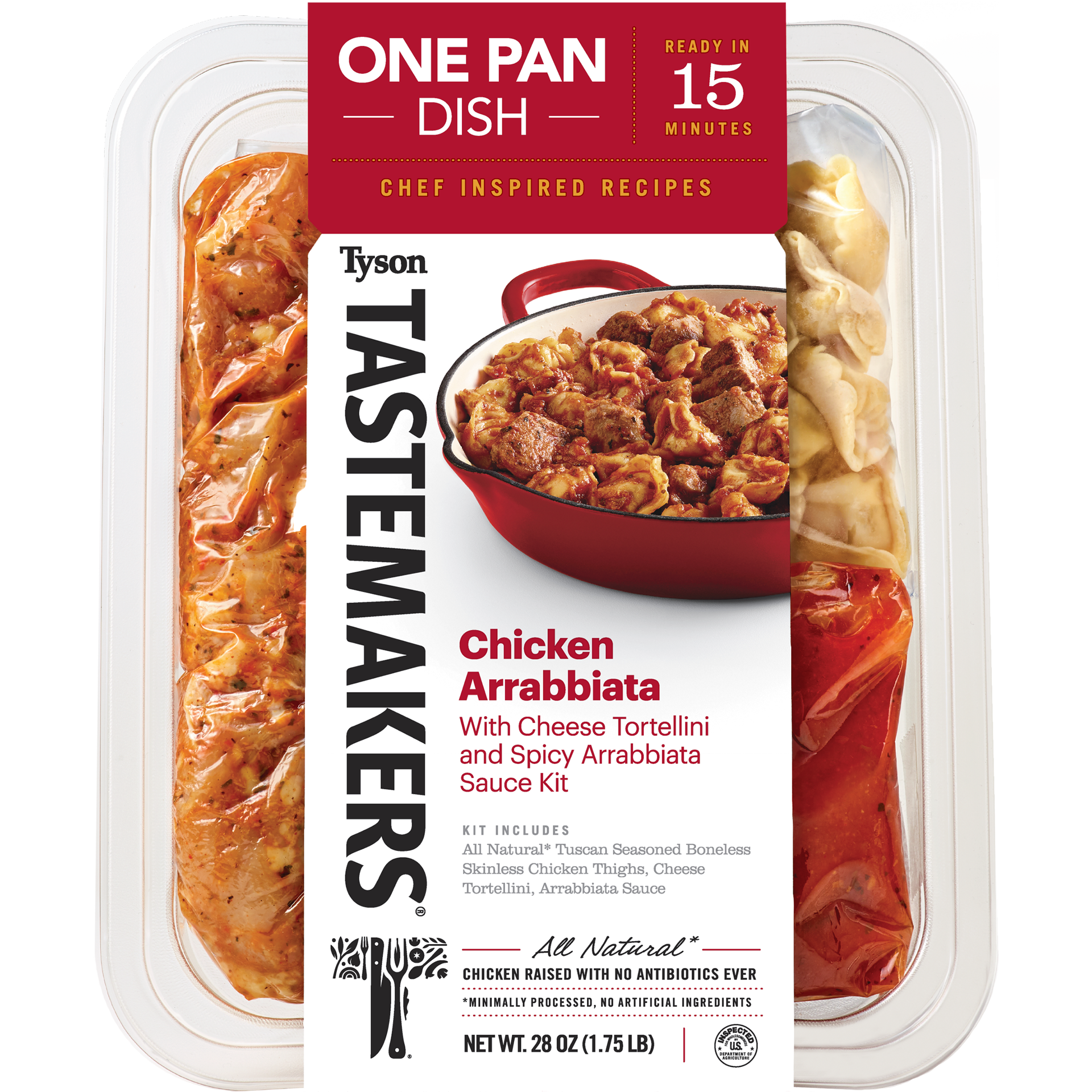 slide 1 of 3, TASTE MAKERS Tyson Tastemakers Chicken Arrabbiata One Pan Dish, Serves 3, 79.38 g