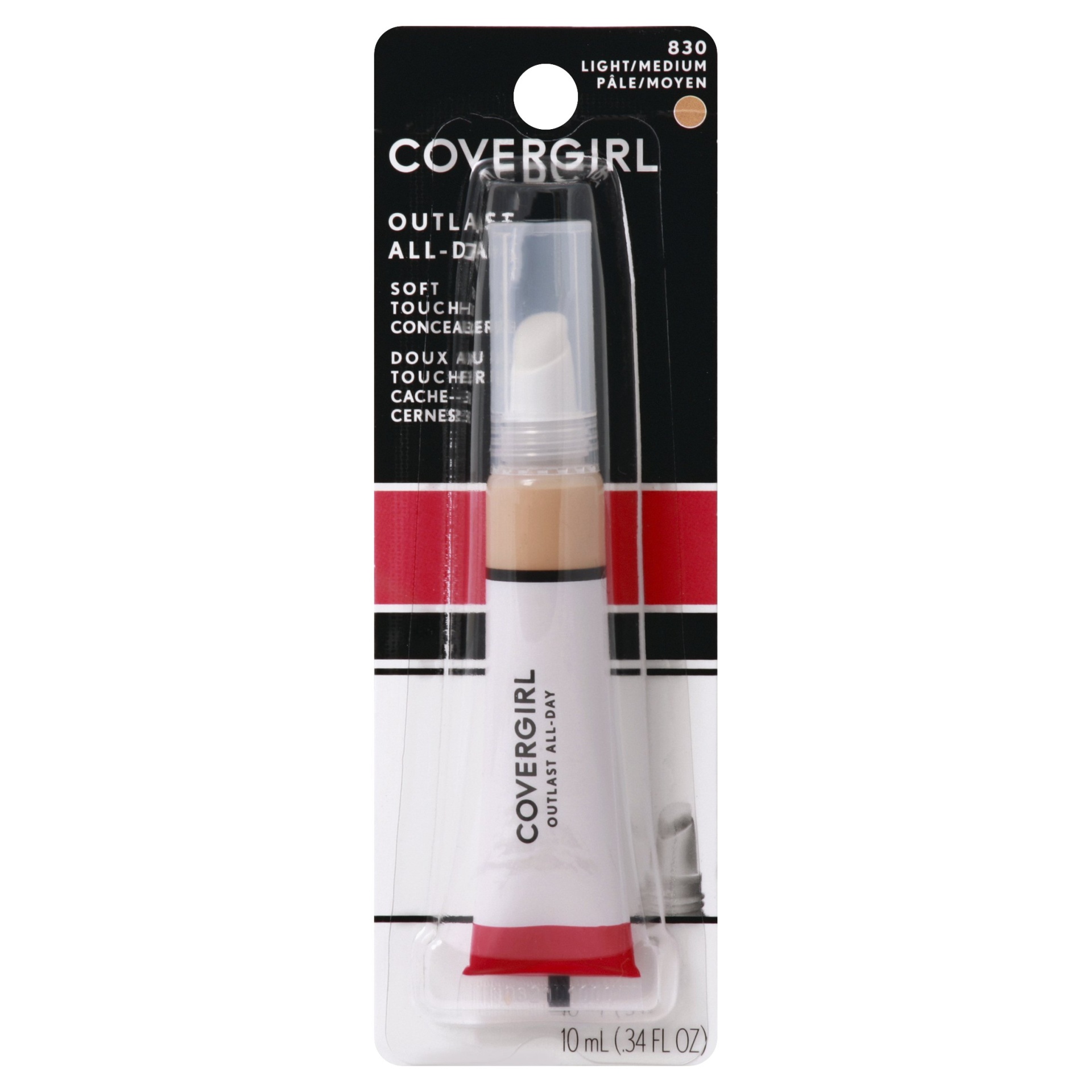 slide 1 of 7, Covergirl Outlast Concealer 830 Light Medium, 34 fl oz