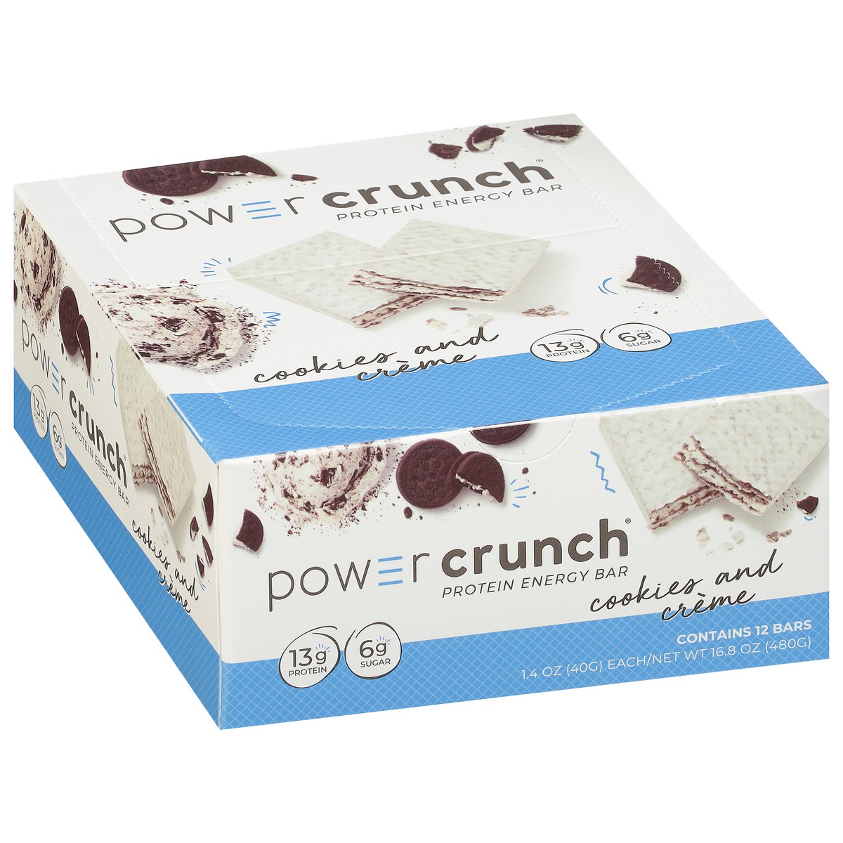 slide 2 of 9, Power Crunch Cookies and Creme Protein Energy Bar 12 - 1.4 oz Bars, 12 ct