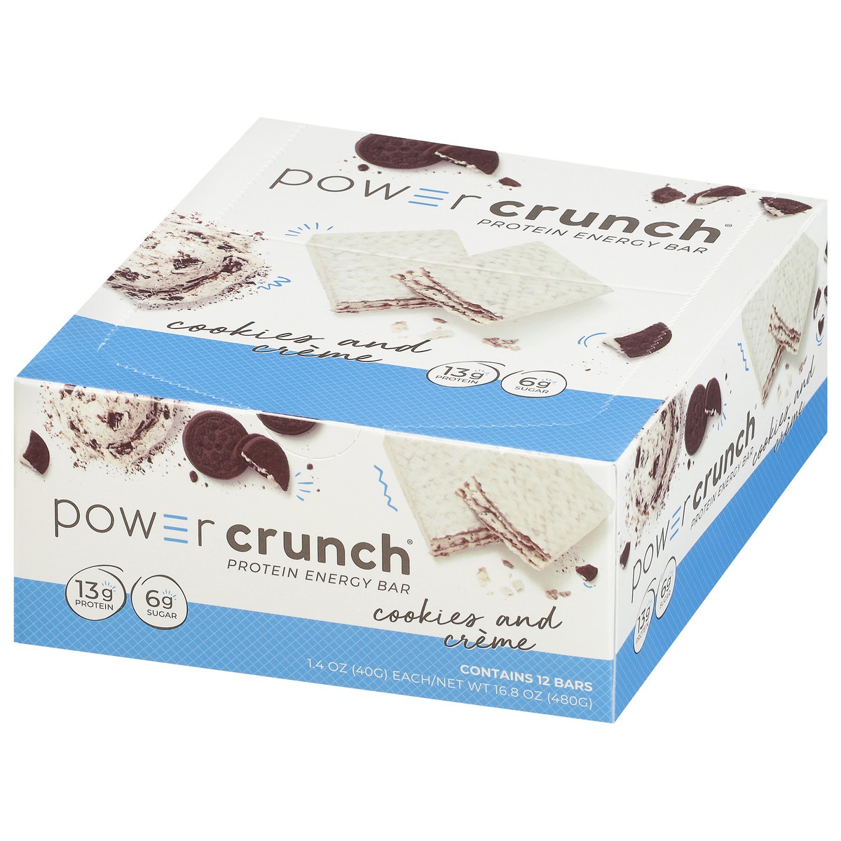 slide 3 of 9, Power Crunch Cookies and Creme Protein Energy Bar 12 - 1.4 oz Bars, 12 ct