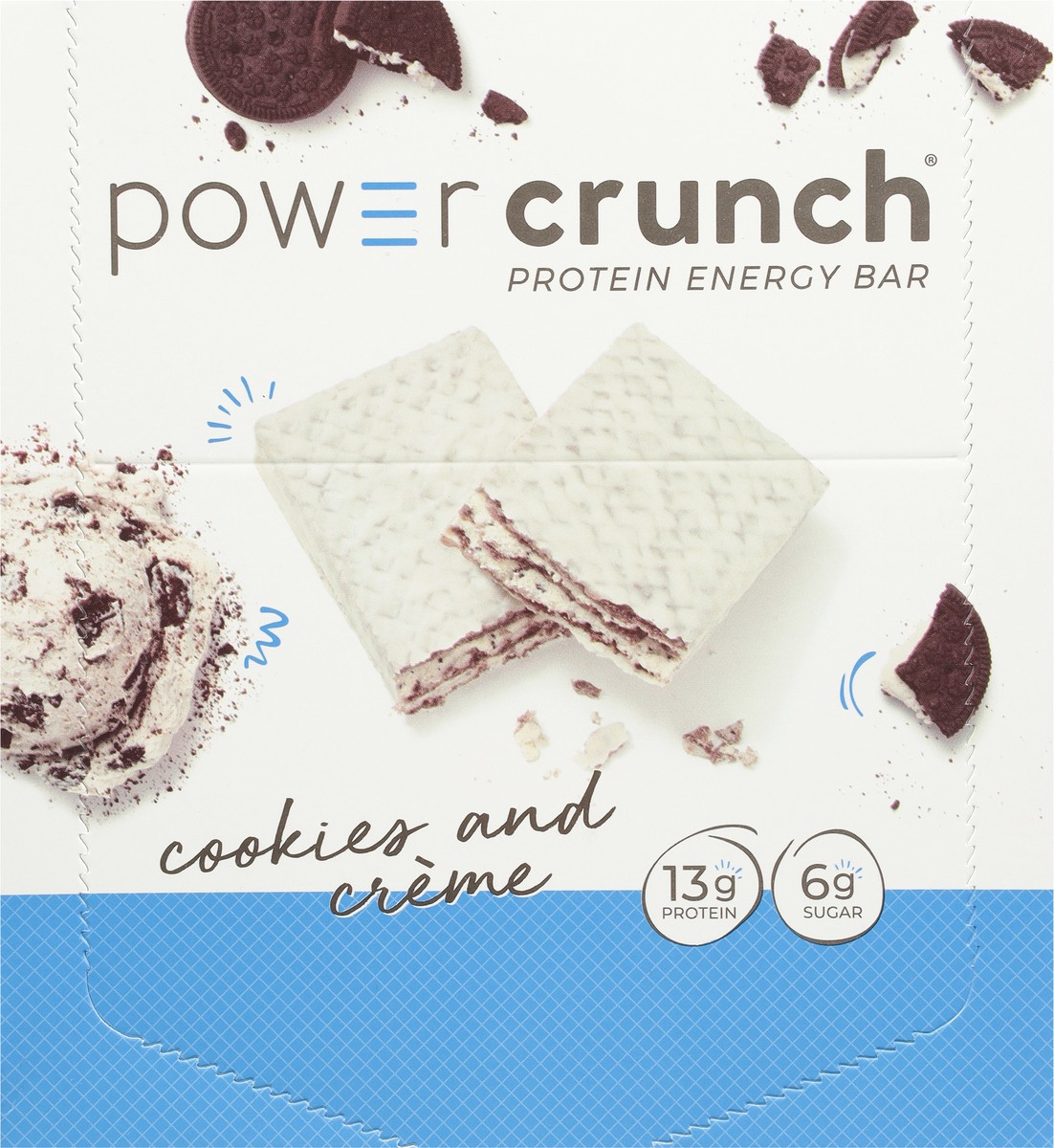 slide 9 of 9, Power Crunch Cookies and Creme Protein Energy Bar 12 - 1.4 oz Bars, 12 ct