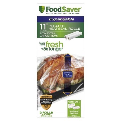 slide 1 of 4, FoodSaver Expandable Heat Seal Rolls, 2 ct; 11 in x 16 ft