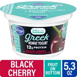 Kroger Fruit On The Bottom Black Cherry Nonfat Greek Yogurt Cup