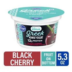 Kroger Fruit On The Bottom Black Cherry Nonfat Greek Yogurt Cup