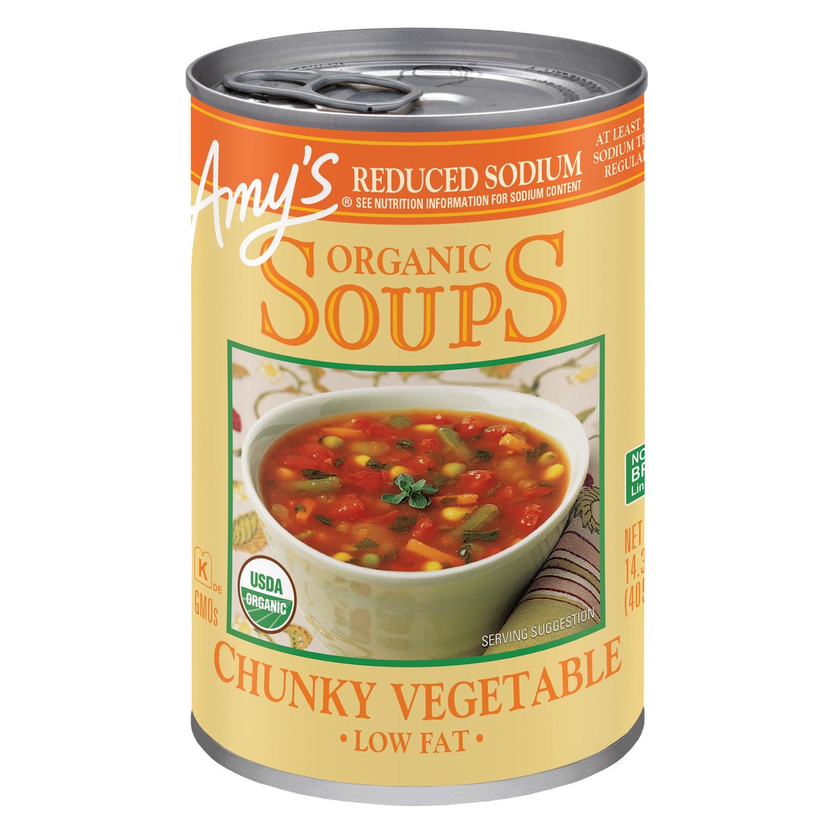 slide 6 of 9, Amy's Chunky Vegetable Soup, Light in Sodium, 14.3 oz