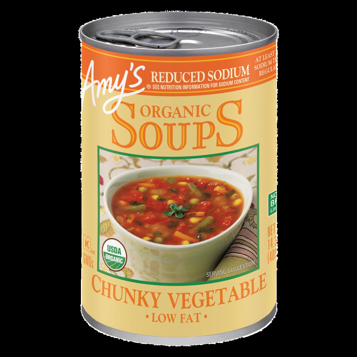 slide 1 of 9, Amy's Chunky Vegetable Soup, Light in Sodium, 14.3 oz