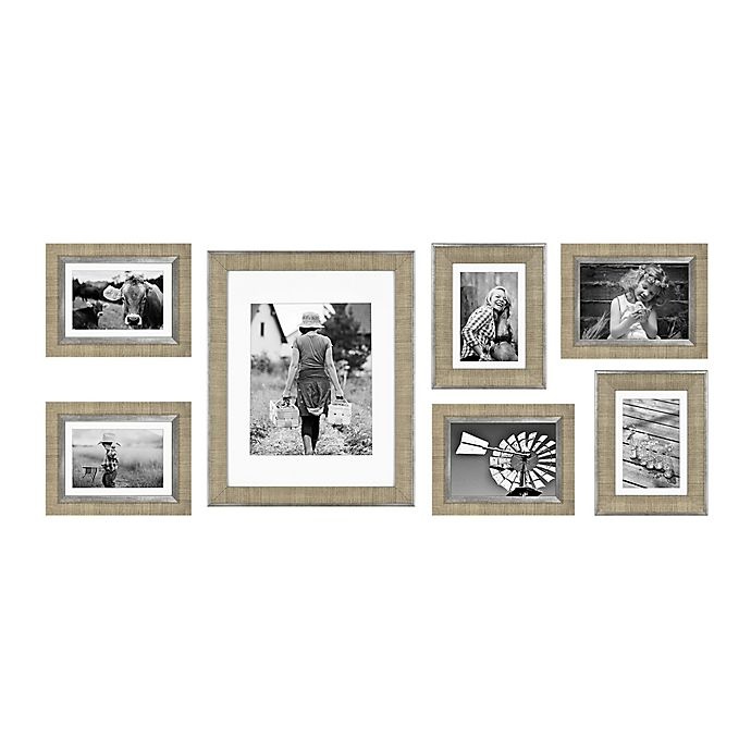 slide 2 of 9, 7-Piece Wall Solutions Picture Frame Set - Rustic Brown, 1 ct